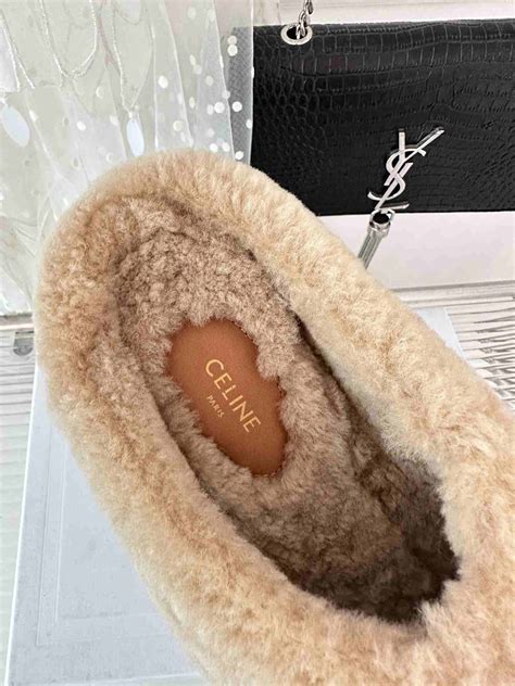 celine fur mule|CELINE FUR MULE in SHEARLING .